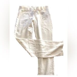Vintage Hollister White Sweatpants - Size L (Hemmed, Fits Like M) - Soft & Cozy